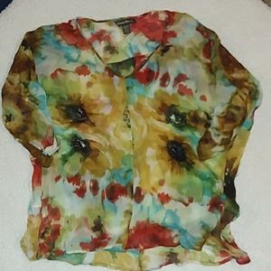 Tommy Bahama sheer flowy blouse